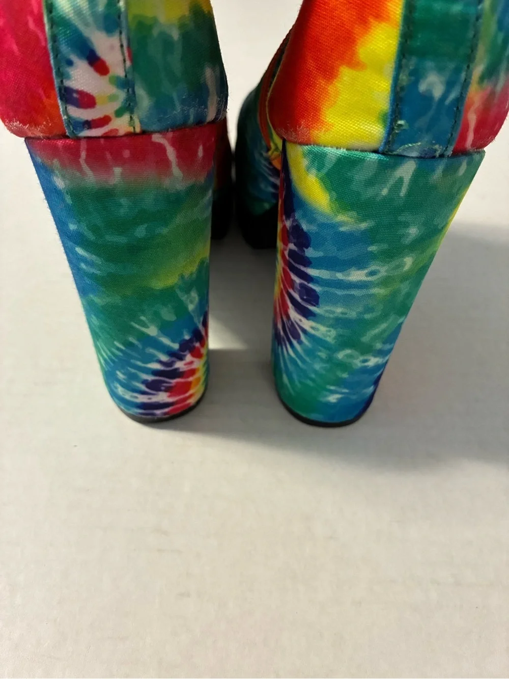 Mata Tie Dye Open Toe Chunky Platform Heel Ankle Boots New Women’s size 5.5